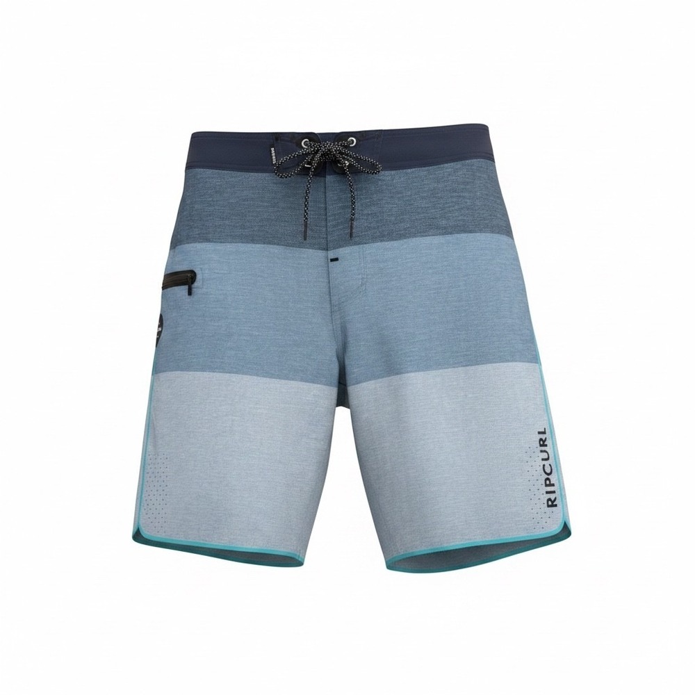 Rip Curl Mirage Board Shorts Mens Size 34 Blue Striped Stretch Swim Trunks 9"